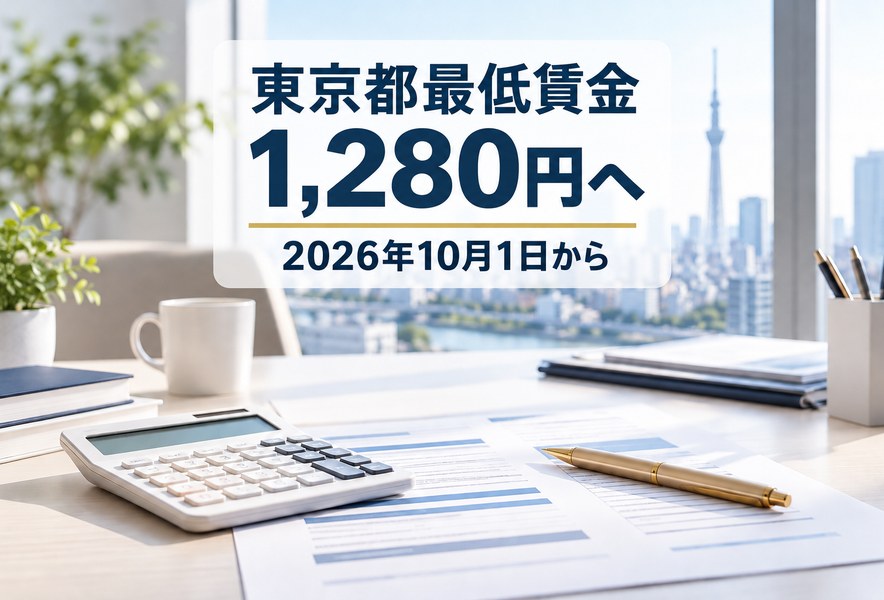 東京都最低賃金が2026年10月1日から1,280円になることを示すアイキャッチ画像